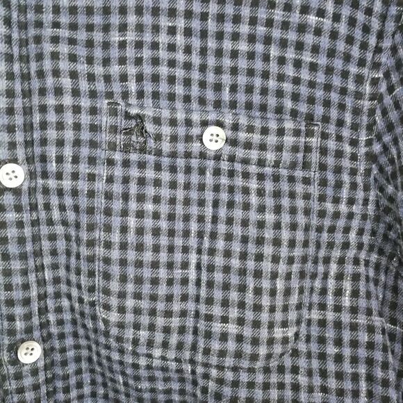 Men PENGUIN Check Gingham Blue Lined Preppy Heritage Slim Fit Shirt Size Medium - Picture 4 of 14
